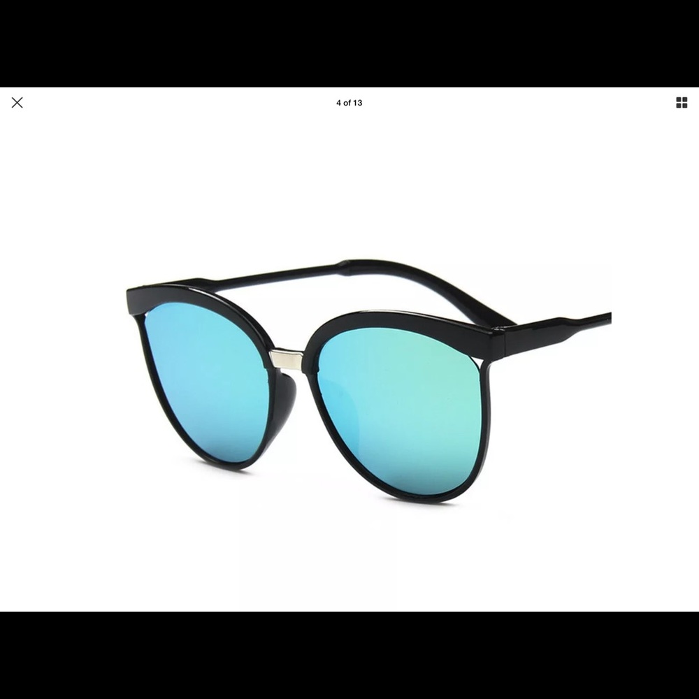❎$25 BUNDLED ❎Designer Vintage Blue Mirror Flat Lens Sunglasses - Picture 5 of 6